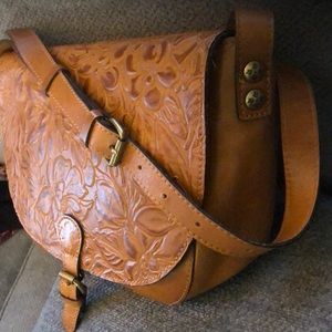 Beautiful Patricia Nashua  tooled leather bag